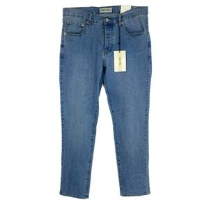 Gold-Wiel Men’s 34/30 Lightwash Button-Fly Skinny Jeans